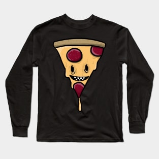 Cute Cheesy Pepperoni Pizza Cartoon Long Sleeve T-Shirt